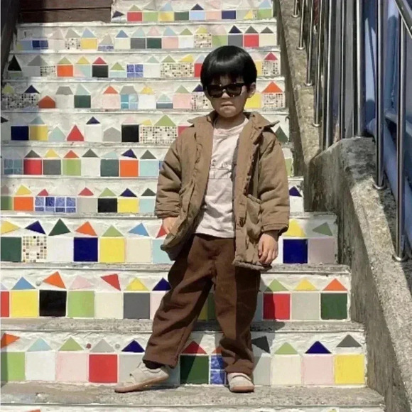 Korean Style Winter Puffer Quilted Jacket Unisex Kids - Picture 1 of 12